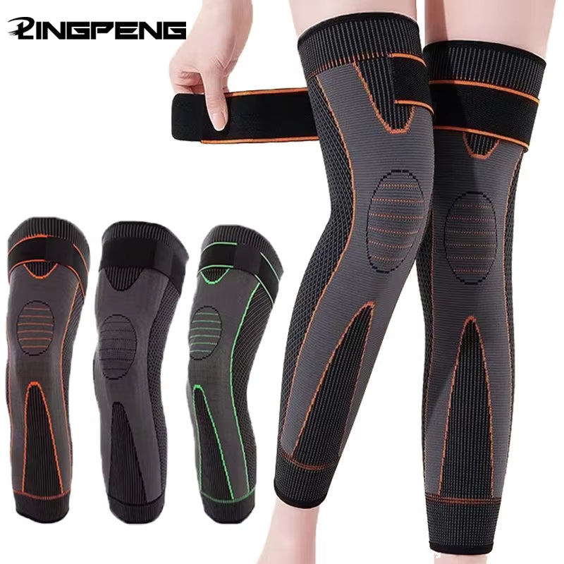 1/2 Pcs Compression Knee Pads Support Lengthen Stripe Sport Sleeve Arthritis Joint Pain Protector Elastic Kneepad Brace