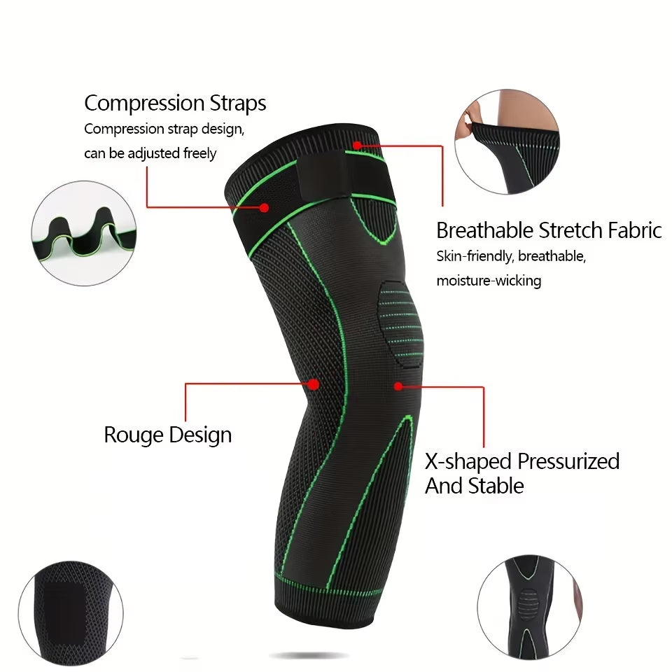 1/2 Pcs Compression Knee Pads Support Lengthen Stripe Sport Sleeve Arthritis Joint Pain Protector Elastic Kneepad Brace